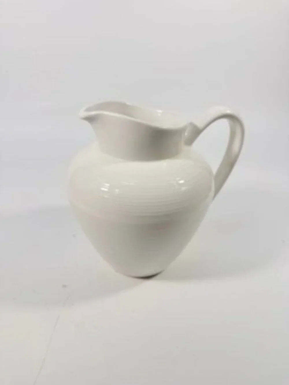 Ironstone Ceramic Pitcher White Ribbed Beehive Fapor Portugal Textured Stoneware - Picture 7 of 16